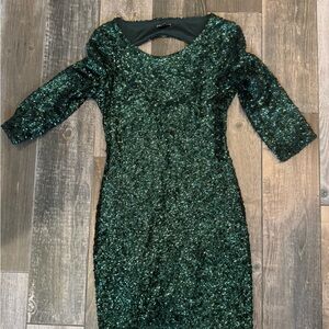 Express women’s Green Sequin mini dress